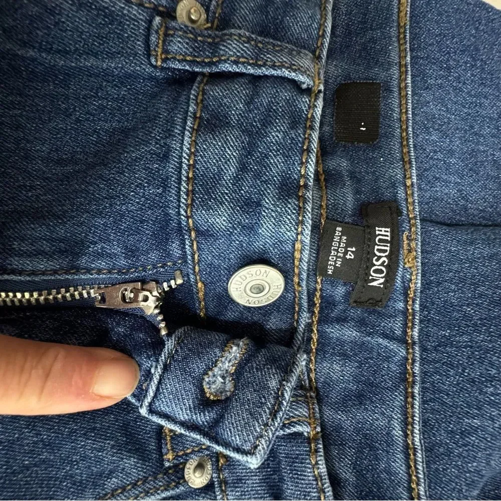 Hudson Girls Jeans Distressed‎ High Rise Flare Stretch Denim sz 14